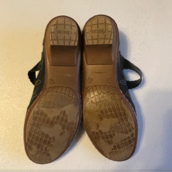 Rieker Mary Jane black leather comfort shoes size 38 7 - Picture 6 of 7